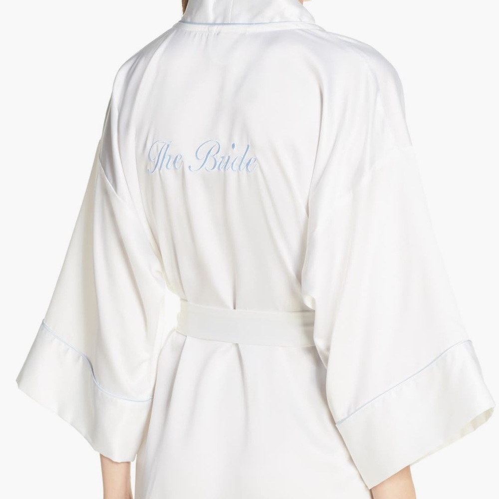 In Bloom White Bridal Robe with Pearl Veil